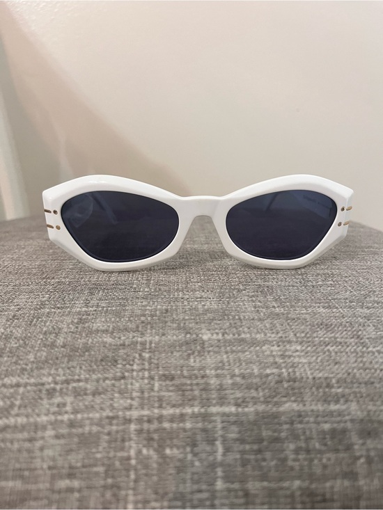 Dior Accessories - Dior White Oval Sunglasses with Dark Lenses
